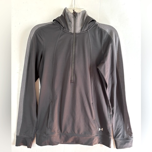 Under Armour Tops - UNDER ARMOUR Charcoal Quarter-Zip Hoodie